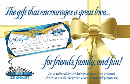 Ice Chalet gift certificates