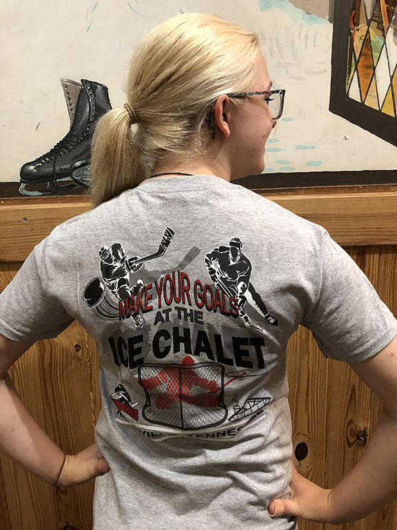 Back of hockey t-shirt
