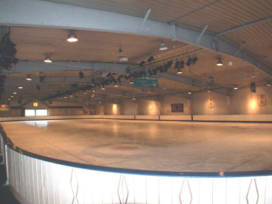 A photo of the ice without skaters on it