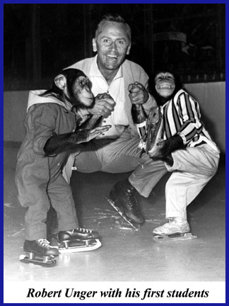 Robert Unger with his 2 monkey students